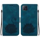 For Samsung Galaxy A73 5G Lotus Embossed Leather Phone Case(Dark Blue) - 1