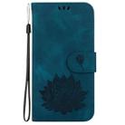 For Samsung Galaxy A73 5G Lotus Embossed Leather Phone Case(Dark Blue) - 2