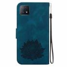 For Samsung Galaxy A73 5G Lotus Embossed Leather Phone Case(Dark Blue) - 3