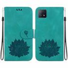 For Samsung Galaxy A73 5G Lotus Embossed Leather Phone Case(Green) - 1