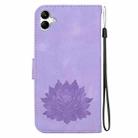 For Samsung Galaxy A04 / F04 / M04 Lotus Embossed Leather Phone Case(Purple) - 3