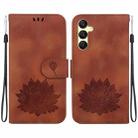 For Samsung Galaxy A25 5G Lotus Embossed Leather Phone Case(Brown) - 1