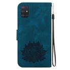 For Samsung Galaxy A51 Lotus Embossed Leather Phone Case(Dark Blue) - 3