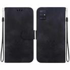 For Samsung Galaxy A51 5G Lotus Embossed Leather Phone Case(Black) - 1