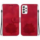 For Samsung Galaxy A52 4G /  5G Lotus Embossed Leather Phone Case(Red) - 1