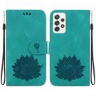 For Samsung Galaxy A52 4G /  5G Lotus Embossed Leather Phone Case(Green) - 1