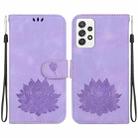 For Samsung Galaxy A52 4G /  5G Lotus Embossed Leather Phone Case(Purple) - 1