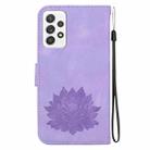 For Samsung Galaxy A52 4G /  5G Lotus Embossed Leather Phone Case(Purple) - 3