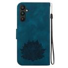 For Samsung Galaxy A54 5G Lotus Embossed Leather Phone Case(Dark Blue) - 3