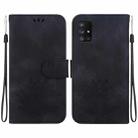 For Samsung Galaxy A71 Lotus Embossed Leather Phone Case(Black) - 1