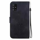 For Samsung Galaxy A71 Lotus Embossed Leather Phone Case(Black) - 3