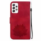 For Samsung Galaxy A72 4G / 5G Lotus Embossed Leather Phone Case(Red) - 3
