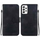 For Samsung Galaxy A72 4G / 5G Lotus Embossed Leather Phone Case(Black) - 1