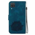For Samsung Galaxy A12 5G Lotus Embossed Leather Phone Case(Dark Blue) - 3