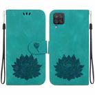 For Samsung Galaxy A12 5G Lotus Embossed Leather Phone Case(Green) - 1