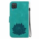 For Samsung Galaxy A12 5G Lotus Embossed Leather Phone Case(Green) - 3
