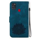 For Samsung Galaxy A21s Lotus Embossed Leather Phone Case(Dark Blue) - 3
