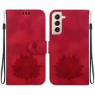 For Samsung Galaxy S21 5G Lotus Embossed Leather Phone Case(Red) - 1