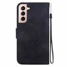 For Samsung Galaxy S21 5G Lotus Embossed Leather Phone Case(Black) - 3