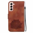 For Samsung Galaxy S21+ 5G Lotus Embossed Leather Phone Case(Brown) - 3