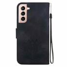 For Samsung Galaxy S21+ 5G Lotus Embossed Leather Phone Case(Black) - 3