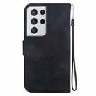 For Samsung Galaxy S21 Ultra 5G Lotus Embossed Leather Phone Case(Black) - 3