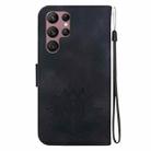 For Samsung Galaxy S22 Ultra 5G Lotus Embossed Leather Phone Case(Black) - 3