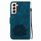 For Samsung Galaxy S22+ 5G Lotus Embossed Leather Phone Case(Dark Blue) - 3