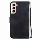 For Samsung Galaxy S22+ 5G Lotus Embossed Leather Phone Case(Black) - 3