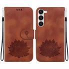 For Samsung Galaxy S23 5G Lotus Embossed Leather Phone Case(Brown) - 1