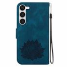 For Samsung Galaxy S23 5G Lotus Embossed Leather Phone Case(Dark Blue) - 3
