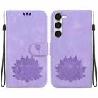 For Samsung Galaxy S23 5G Lotus Embossed Leather Phone Case(Purple) - 1