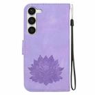 For Samsung Galaxy S23 5G Lotus Embossed Leather Phone Case(Purple) - 3