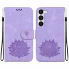 For Samsung Galaxy S23+ 5G Lotus Embossed Leather Phone Case(Purple) - 1