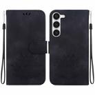 For Samsung Galaxy S23+ 5G Lotus Embossed Leather Phone Case(Black) - 1