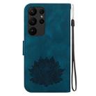 For Samsung Galaxy S23 Ultra 5G Lotus Embossed Leather Phone Case(Dark Blue) - 3