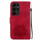 For Samsung Galaxy S23 Ultra 5G Lotus Embossed Leather Phone Case(Red) - 3