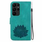 For Samsung Galaxy S23 Ultra 5G Lotus Embossed Leather Phone Case(Green) - 3