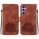 For Samsung Galaxy S23 FE 5G Lotus Embossed Leather Phone Case(Brown) - 1