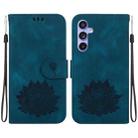 For Samsung Galaxy S23 FE 5G Lotus Embossed Leather Phone Case(Dark Blue) - 1