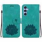 For Samsung Galaxy S23 FE 5G Lotus Embossed Leather Phone Case(Green) - 1