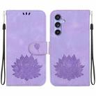 For Samsung Galaxy S23 FE 5G Lotus Embossed Leather Phone Case(Purple) - 1
