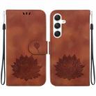 For Samsung Galaxy S24 5G Lotus Embossed Leather Phone Case(Brown) - 1