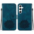 For Samsung Galaxy S24 5G Lotus Embossed Leather Phone Case(Dark Blue) - 1