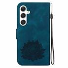 For Samsung Galaxy S24 5G Lotus Embossed Leather Phone Case(Dark Blue) - 3