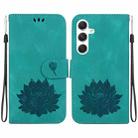 For Samsung Galaxy S24 5G Lotus Embossed Leather Phone Case(Green) - 1
