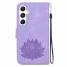 For Samsung Galaxy S24 5G Lotus Embossed Leather Phone Case(Purple) - 3