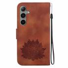 For Samsung Galaxy S24+ 5G Lotus Embossed Leather Phone Case(Brown) - 3