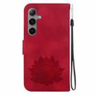 For Samsung Galaxy S24+ 5G Lotus Embossed Leather Phone Case(Red) - 3