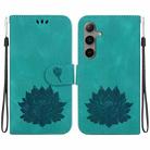 For Samsung Galaxy S24+ 5G Lotus Embossed Leather Phone Case(Green) - 1